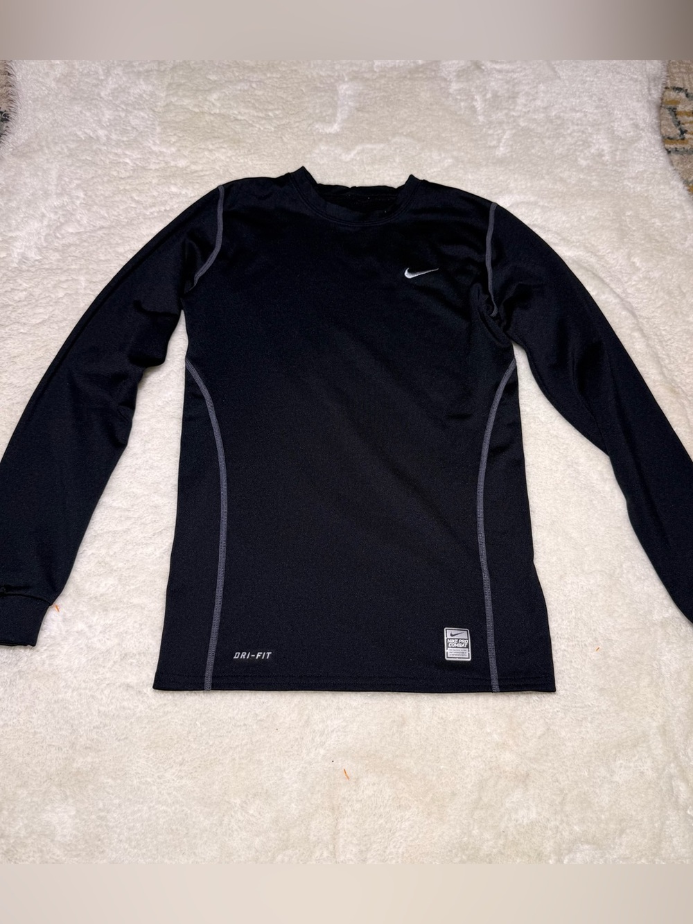 Nike Pro Combat Hyperwarm compression Mock-long sleeve top black Large Dri-FIT